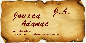 Jovica Adamac vizit kartica